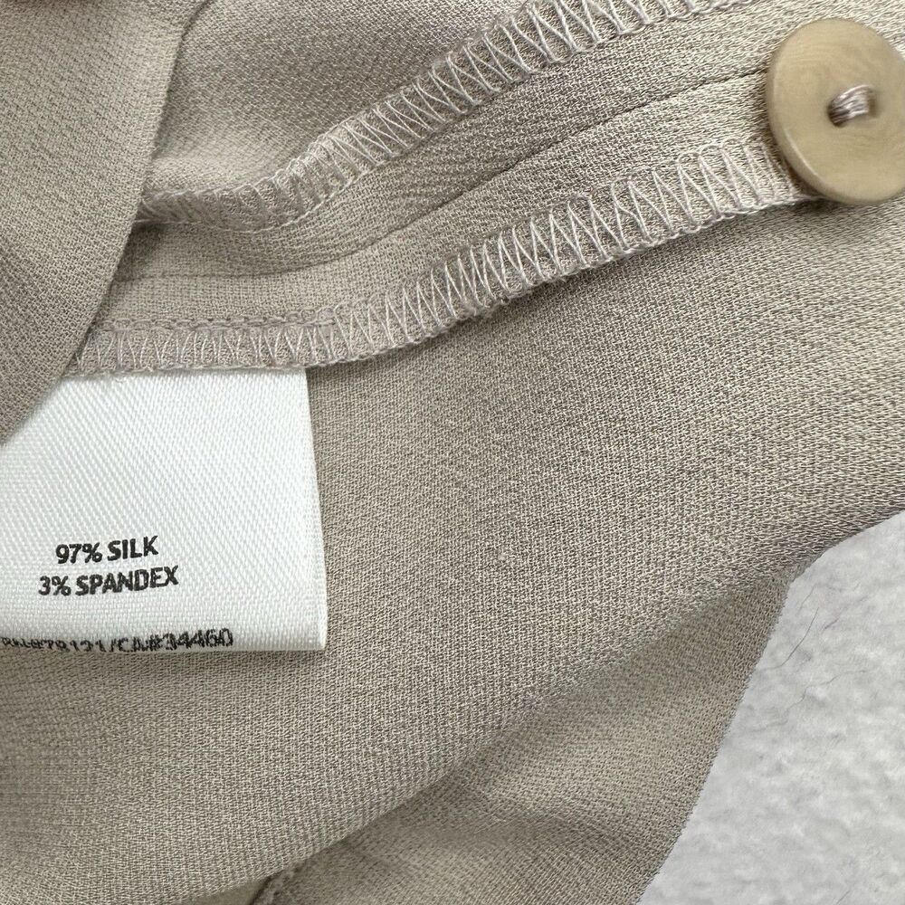 Eileen Fisher Pants XL Heavyweight Stretch Silk Georgette Dove Wide Straight NEW - Picture 10 of 11